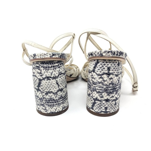 Sam Edelman Womens 10 Sandals Daffodil Snake Strappy Leather Open Toe Block Heel - Picture 6 of 8